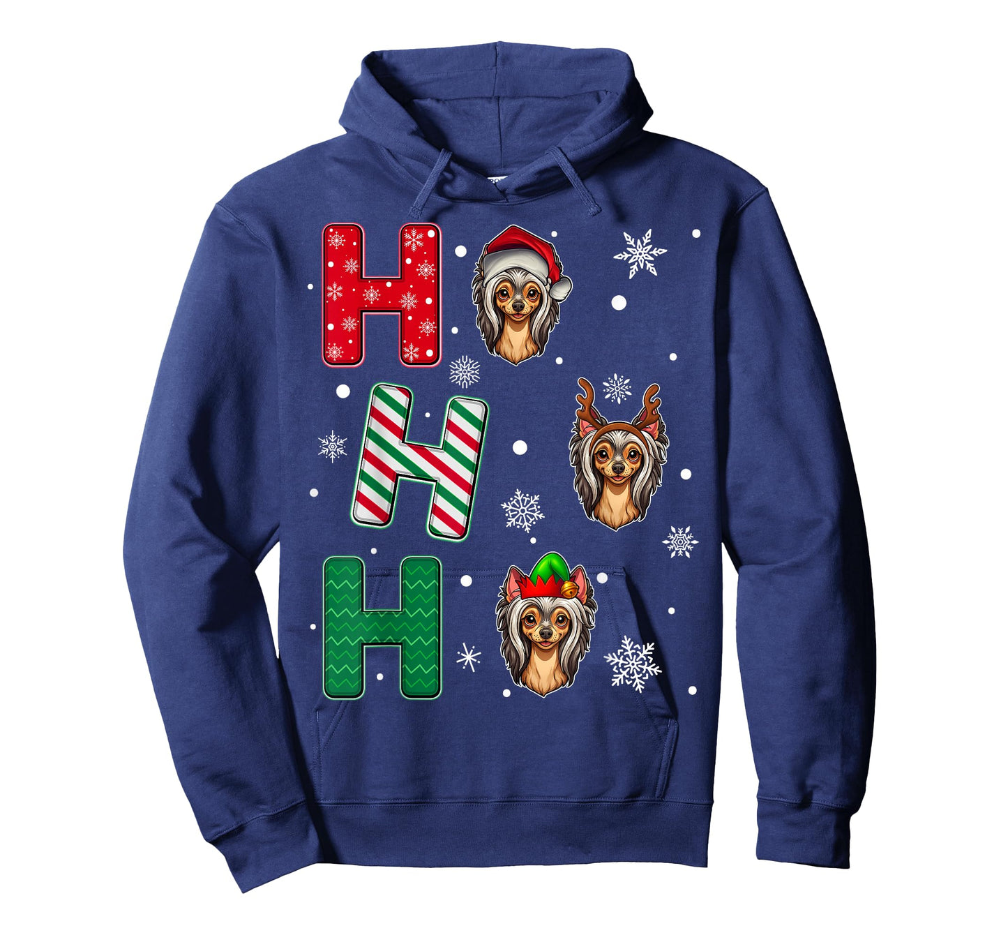 Ho Ho Ho Chinese Crested Dog Lover Christmas Santa Elf Xmas T-Shirt