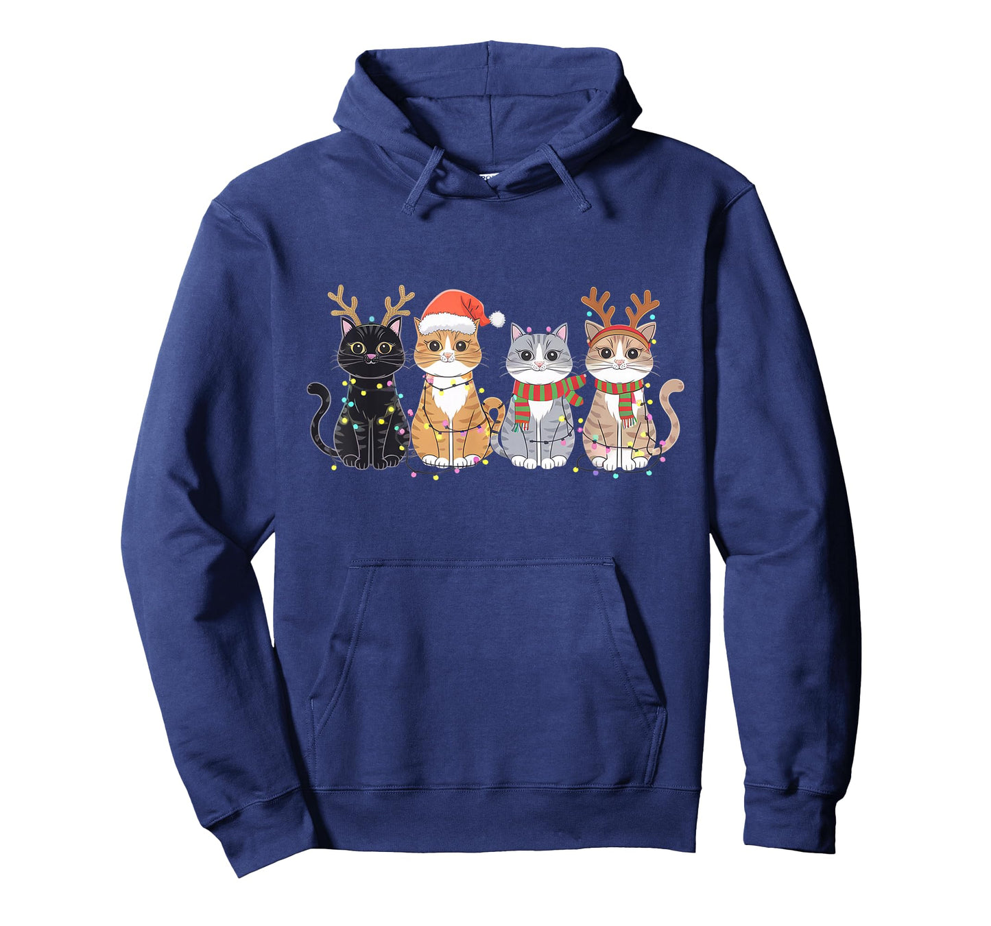 Black Cat Christmas Santa Hat Funny Meowy Cat T-Shirt