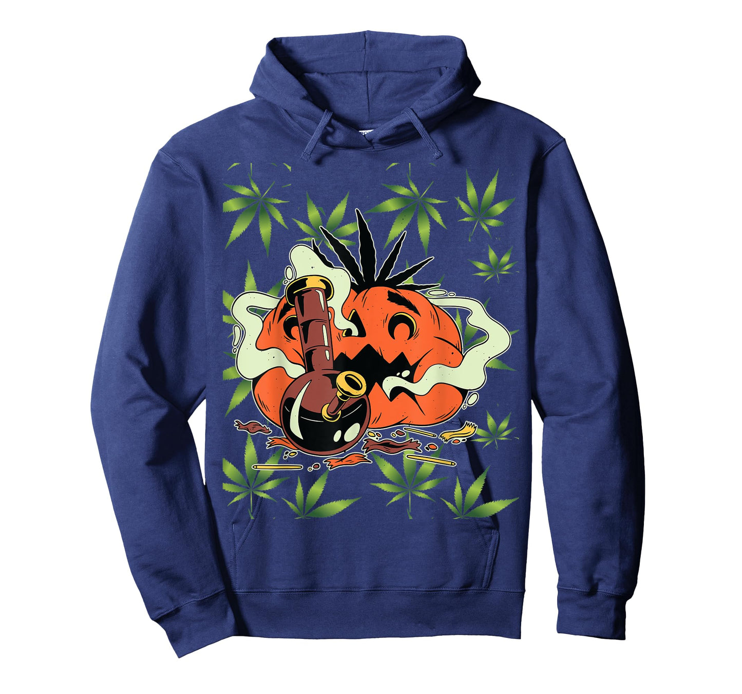 Mens Halloween Marijuana Costumes Accessories Pumpkin Bong T-Shirt