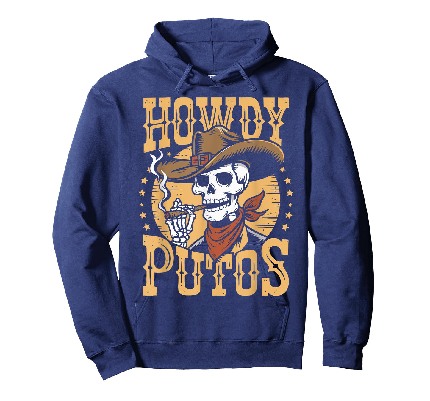 Vintage Howdy Putos Skull Cowboy Western Country Spanish T-Shirt