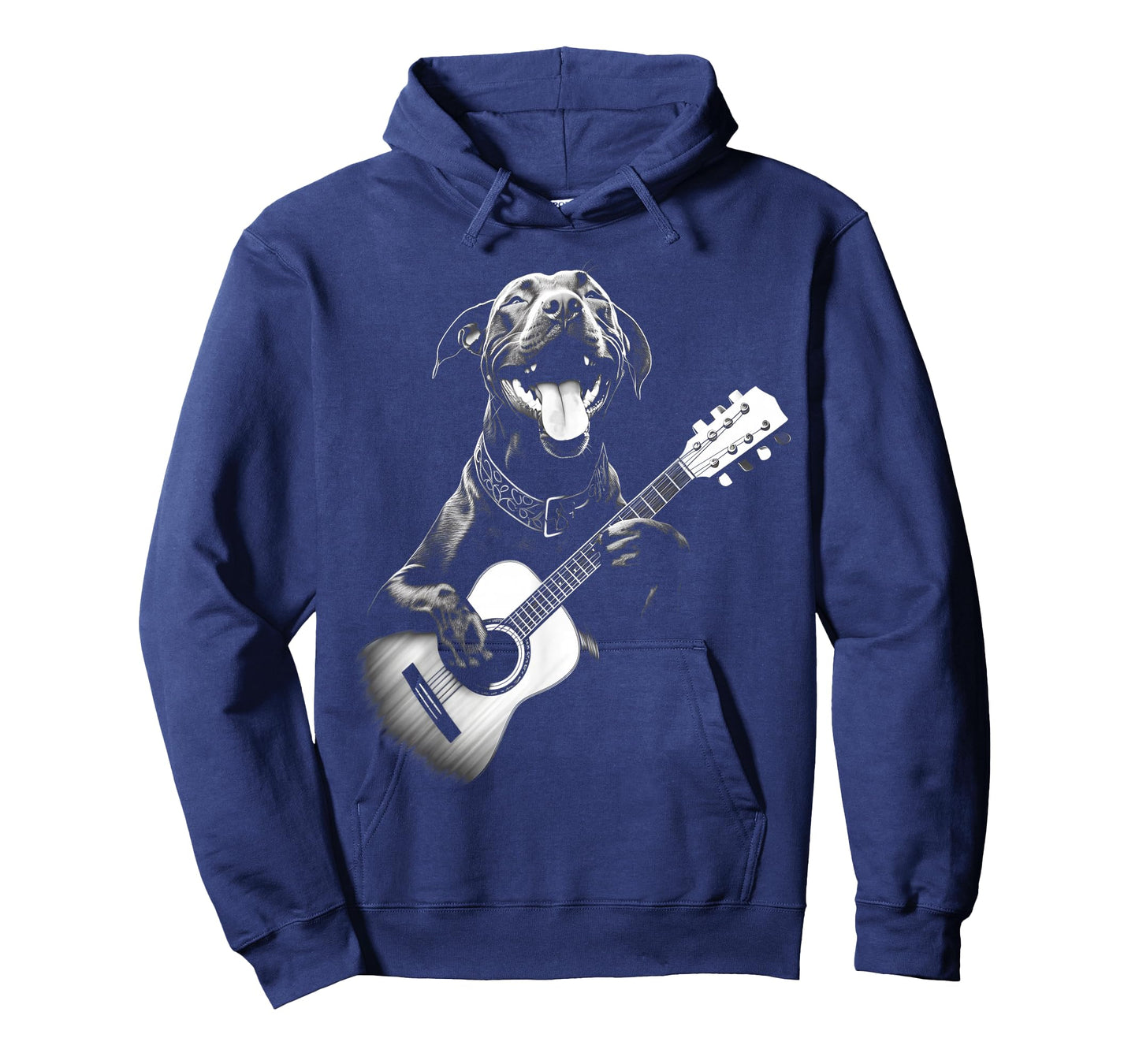 American Pitbull Playing Guitar - Funny Guitar Dog Men Women Kids T-Shirt