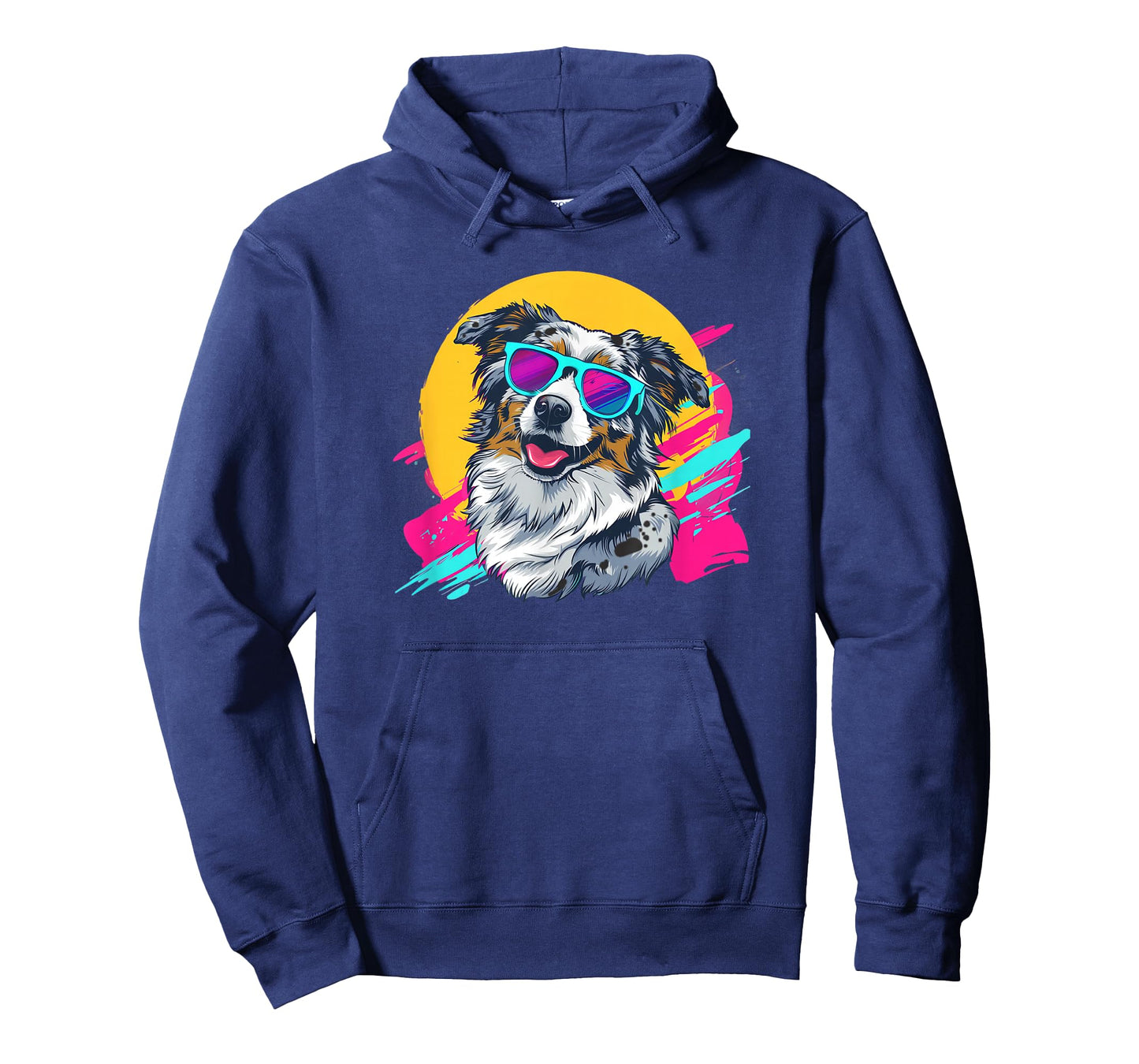 Funny Retro Vintage 80s Blue Merle Australian Shepherd Lover T-Shirt