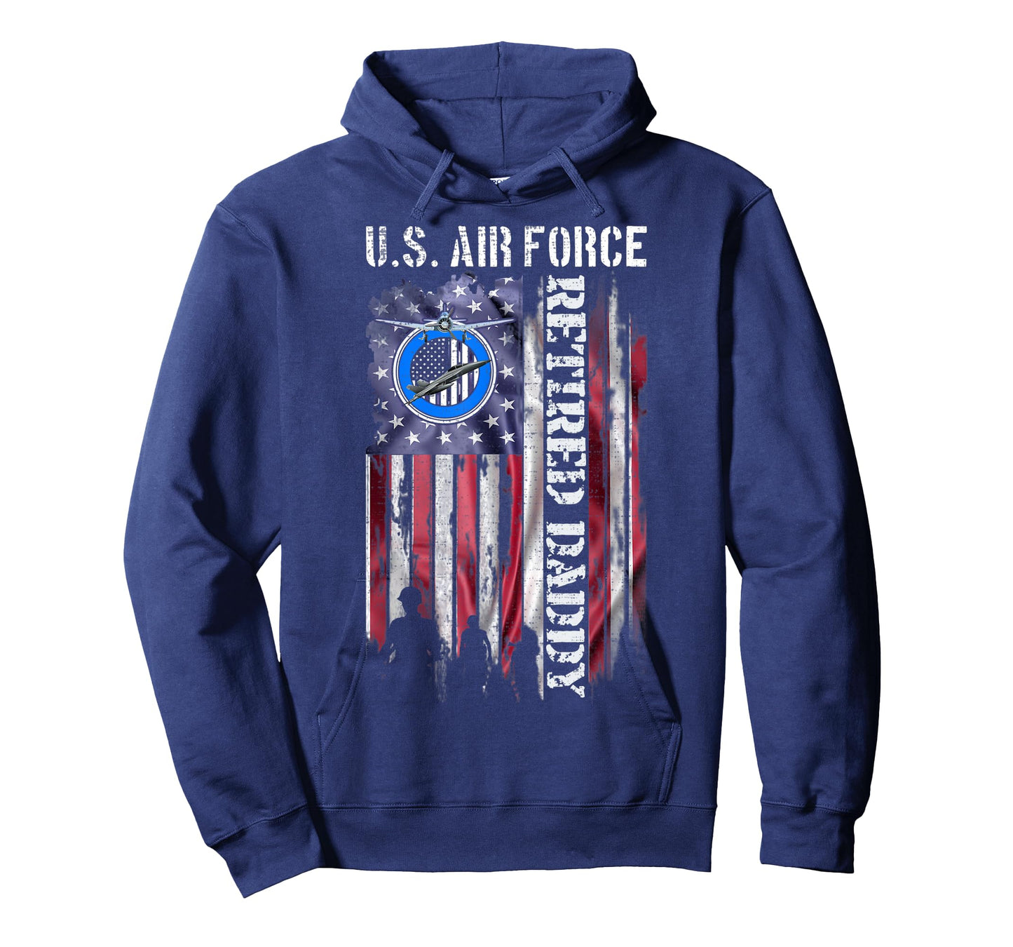 Vintage USA American Flag US Air Force Proud Retired Daddy T-Shirt for Women Men