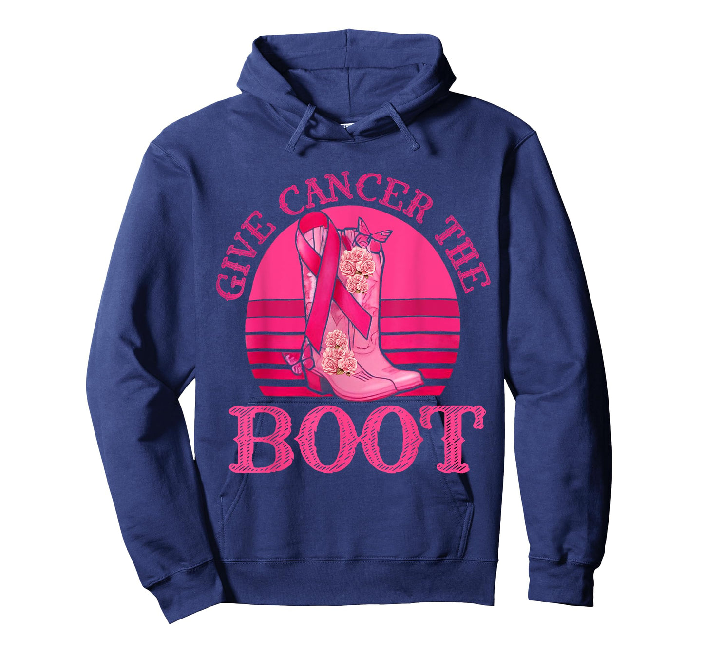 Give Breast Cancer The Boot Pink Ribbon Western Cowboy Boots T-Shirt