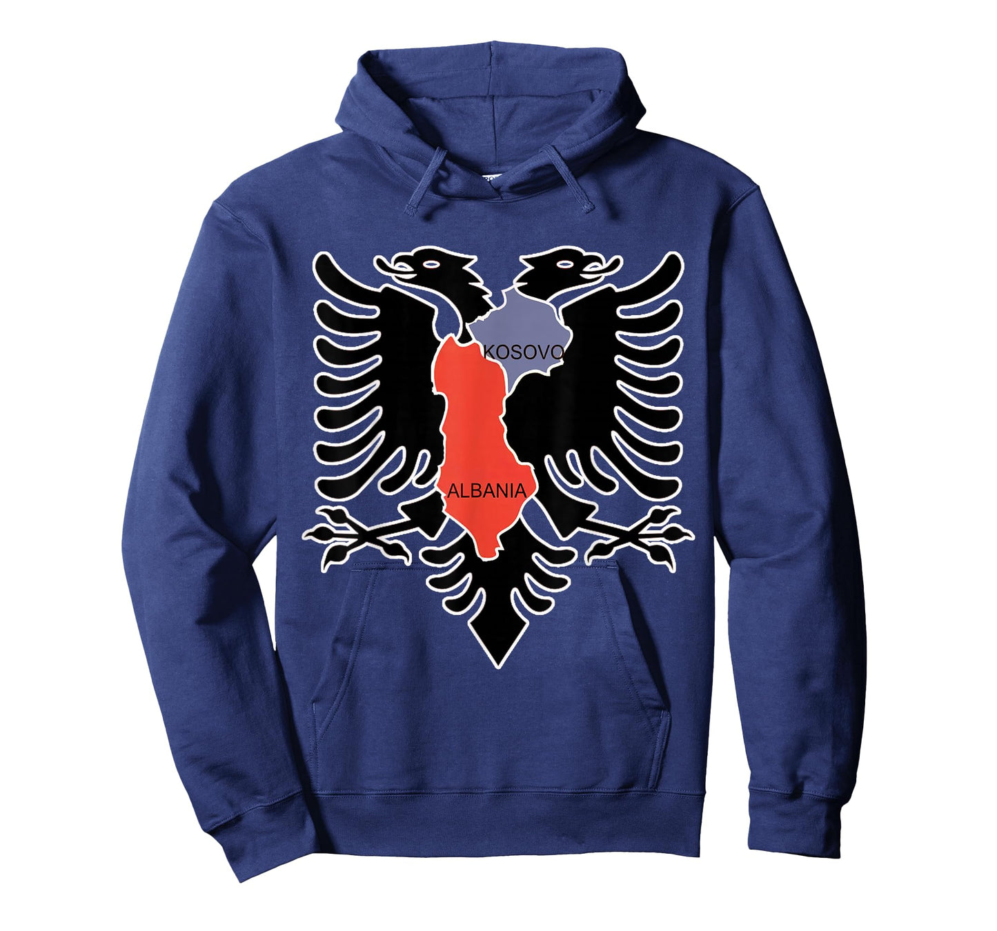Albania and Kosovo Country Outline with Eagle Emblem T-Shirt