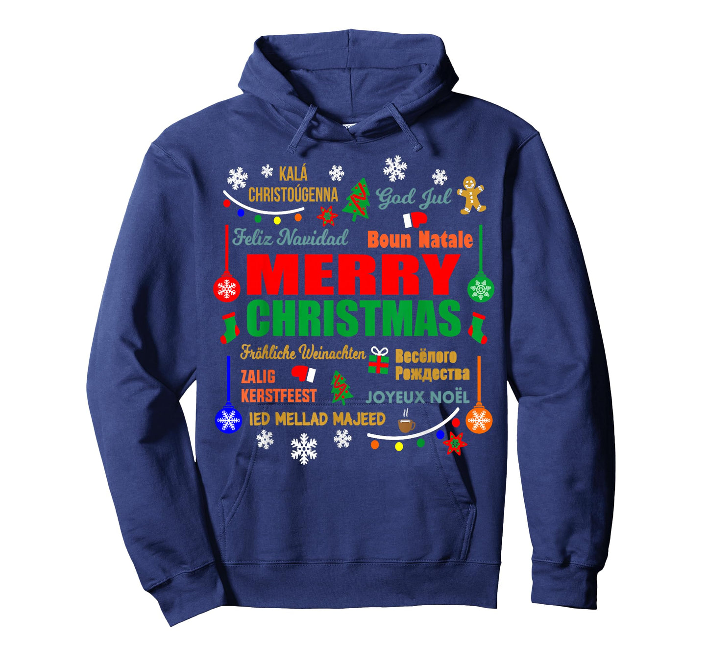 Merry Christmas In Different Languages Xmas Funny Holiday T-Shirt