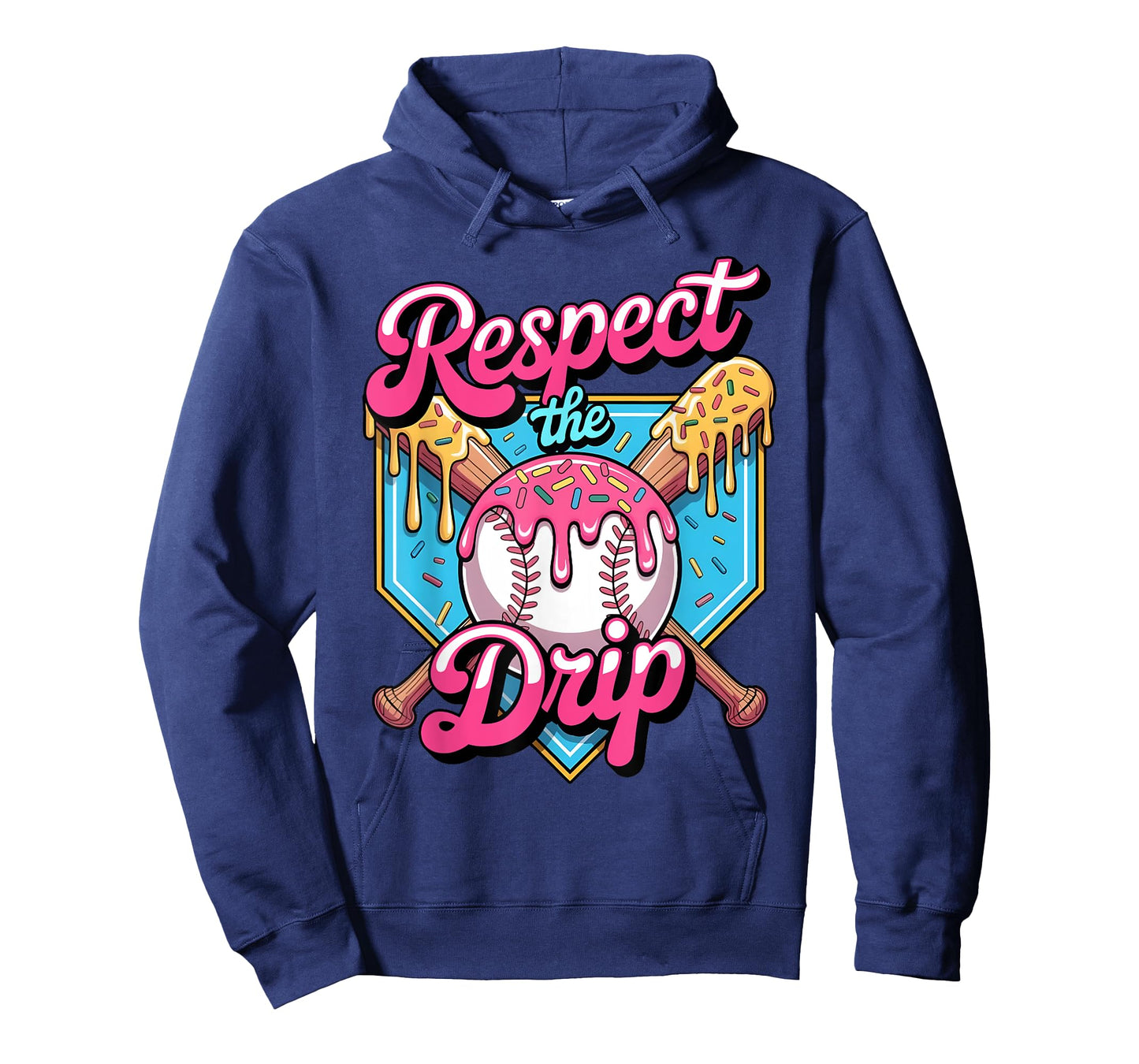 Respect The Drip Baseball Home Plate Ice Cream Dripping T-Shirt