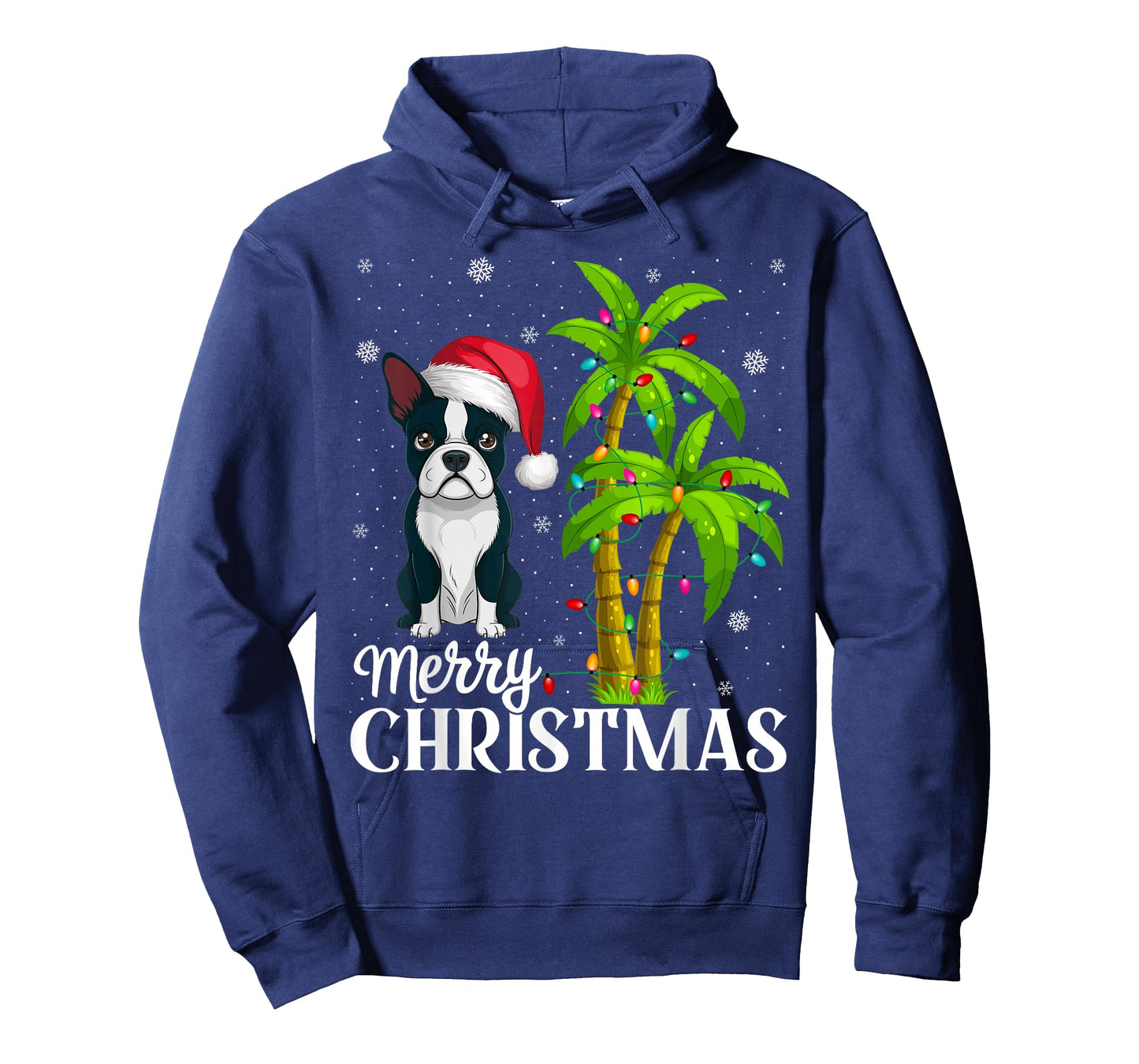 Boston Terrier Lovers Men Women Christmas Tree Lights Beach T-Shirt