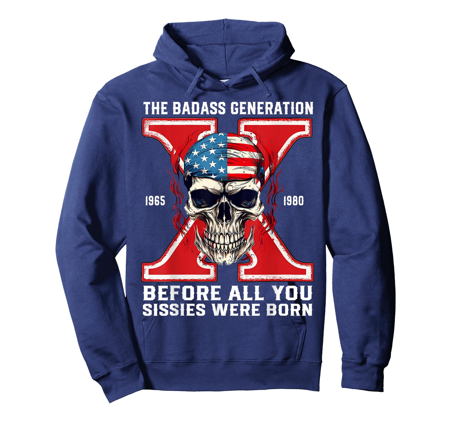 Gen X The Badass-Generation Skeleton Xennial 1965 1980 T-Shirt
