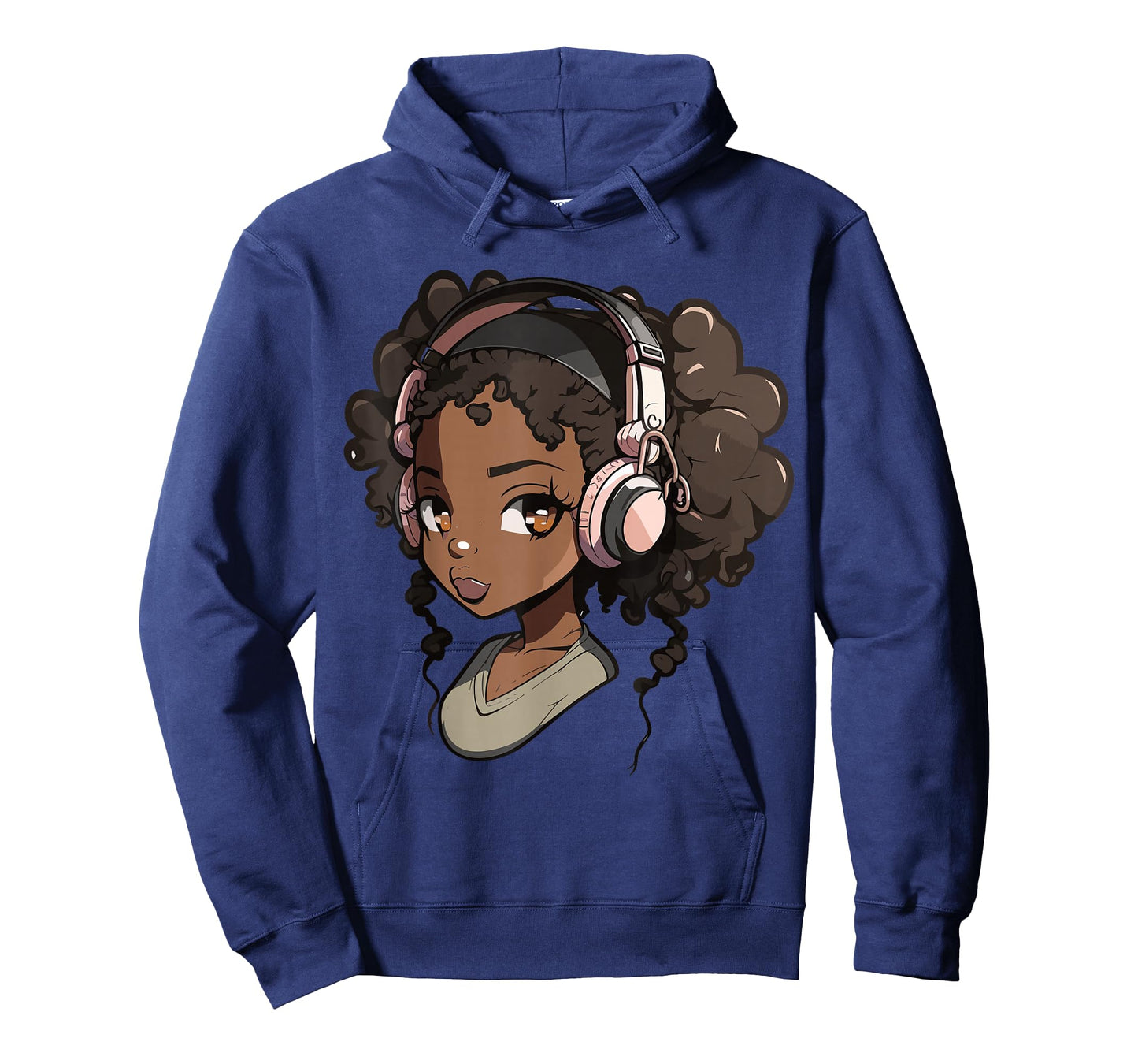 Anime and Music Black Girl Anime Merch Afro African American T-Shirt