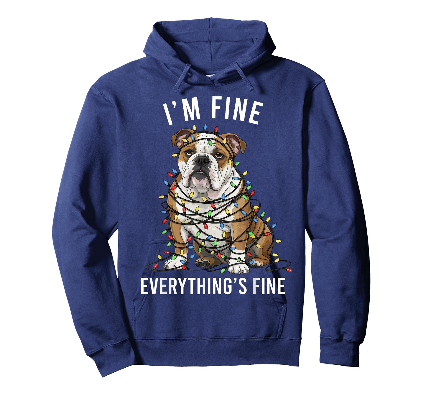 English Bulldog Christmas I'm Fine Everything is Fine T-Shirt