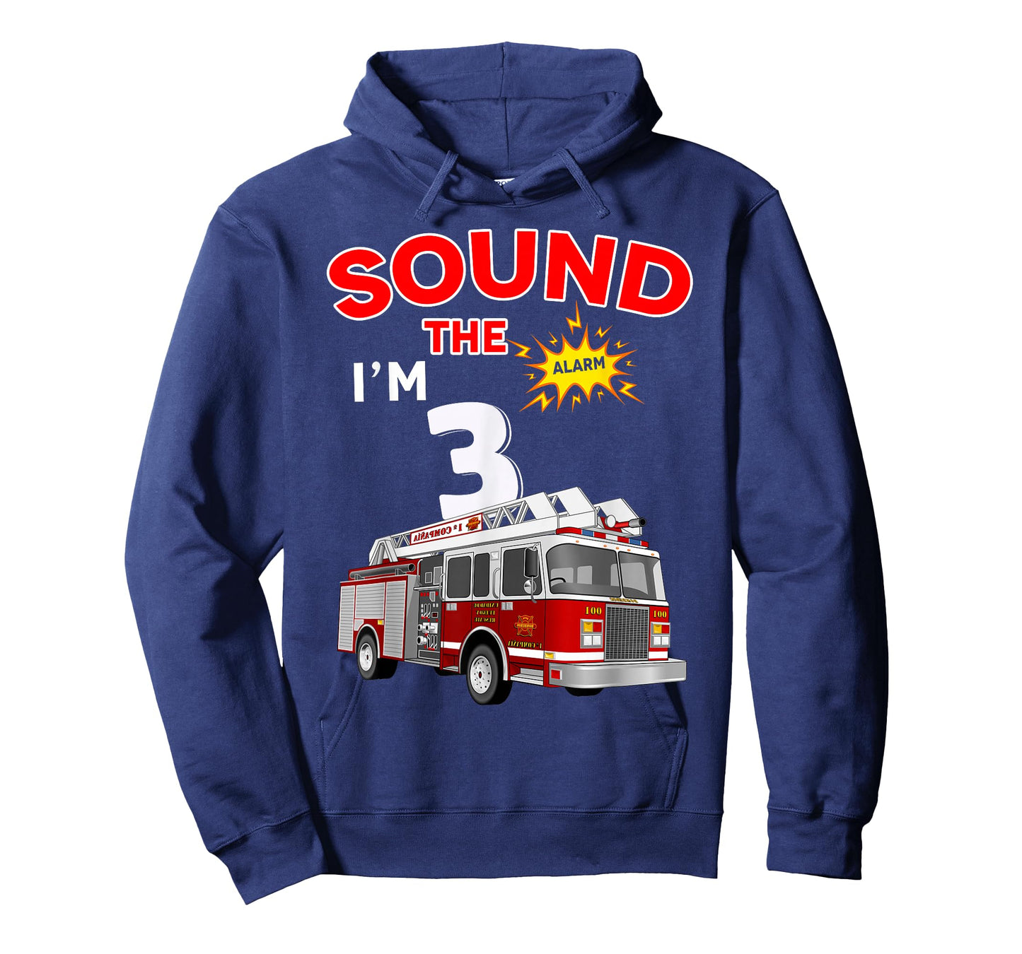 Sound the Alarm I'm 3! Kids Fire Truck Firefighter Birthday T-Shirt