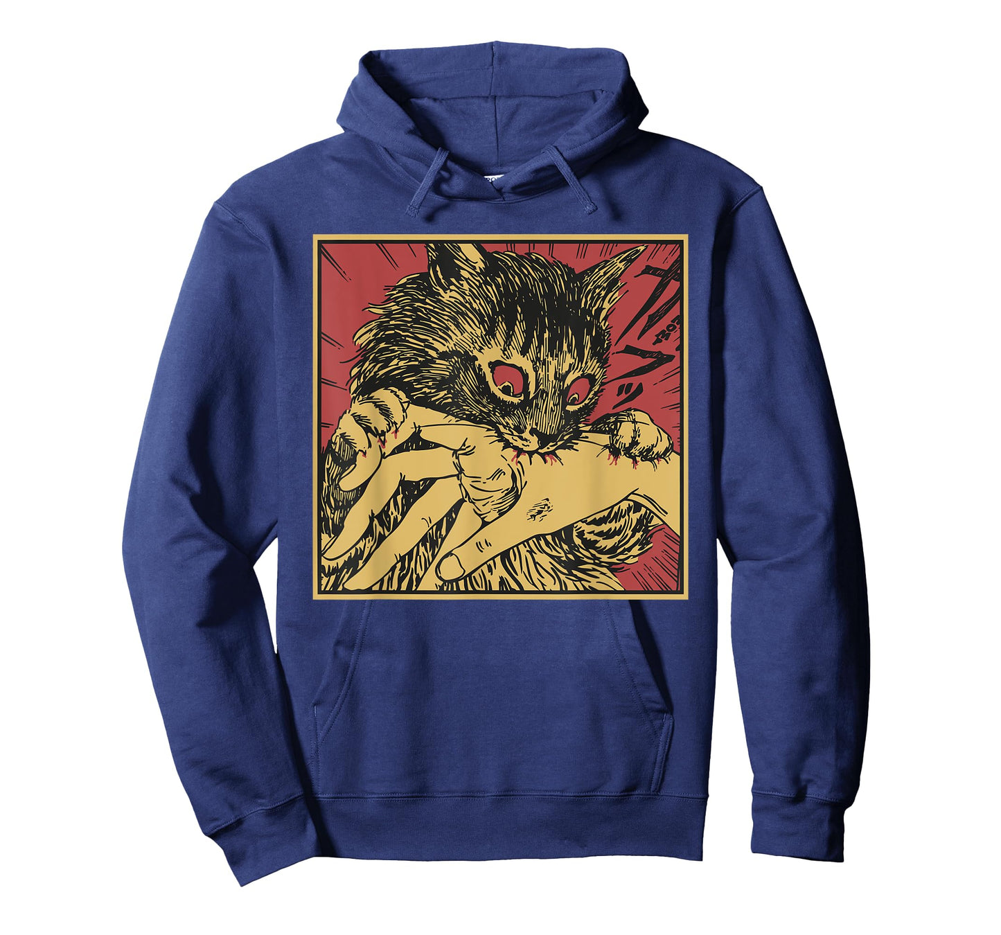 Cat Bite Horror Anime Creepy Crazy Cat Japanese T-Shirt