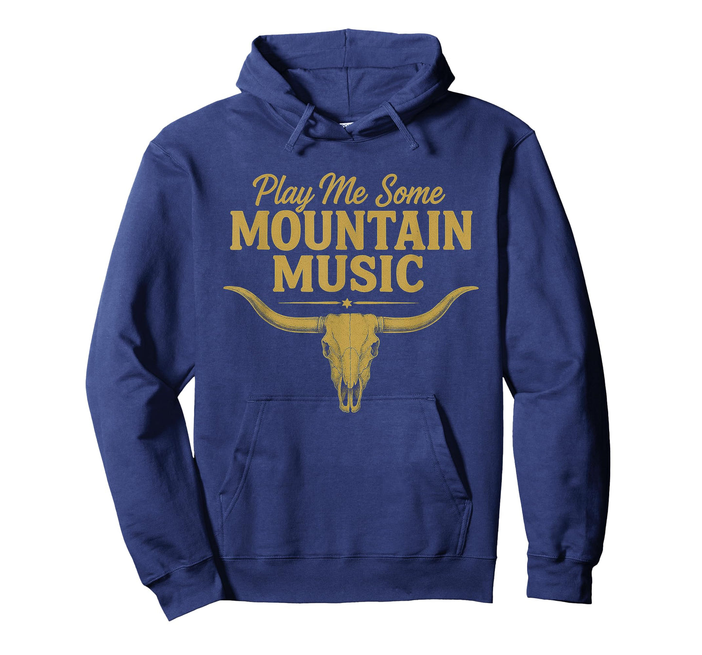 Play Me Some Mountain Music Bull Skull Country Western T-Shirt