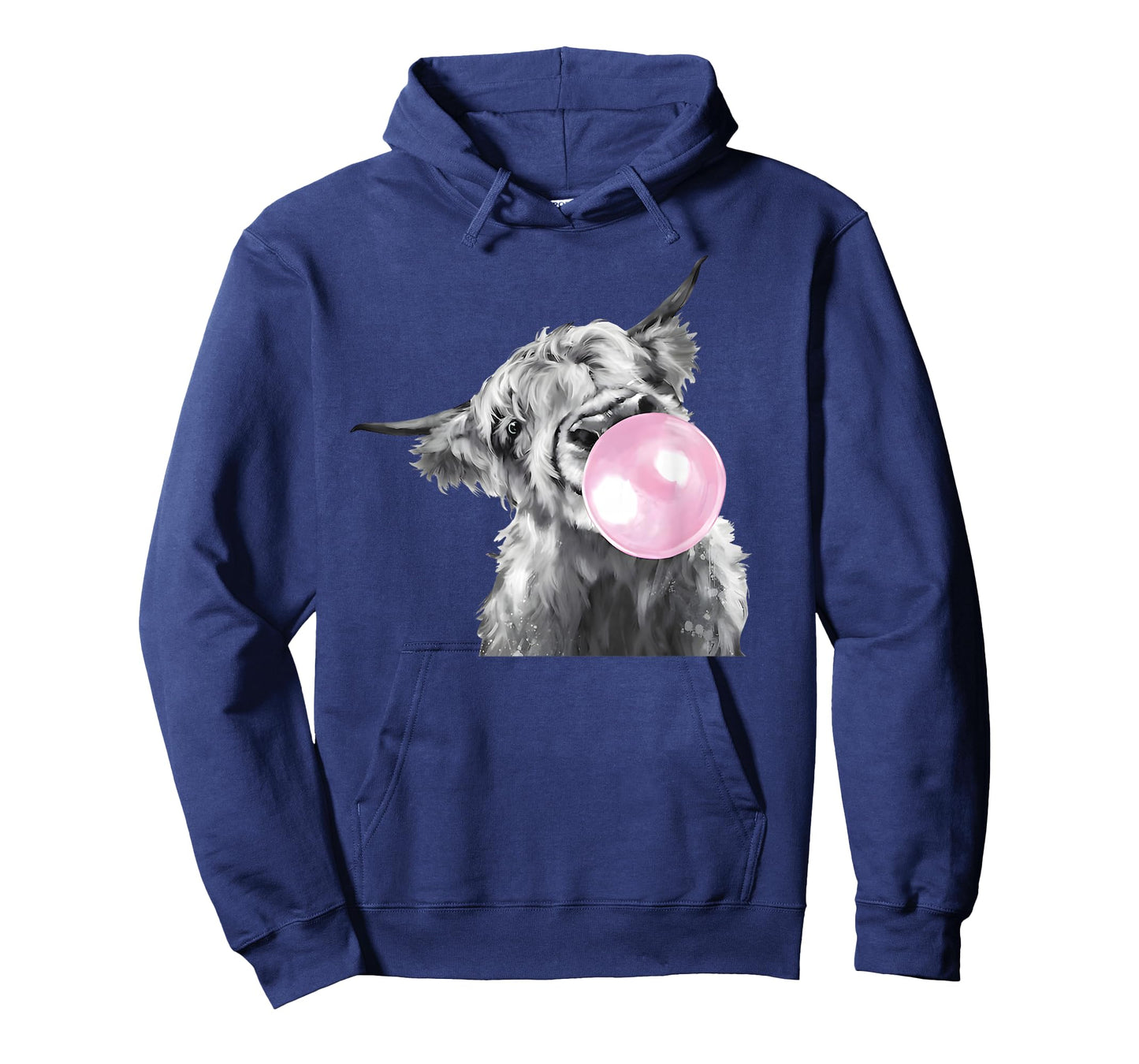Cute Highland Cow with Bubblegum White and Black Western T-Shirt
