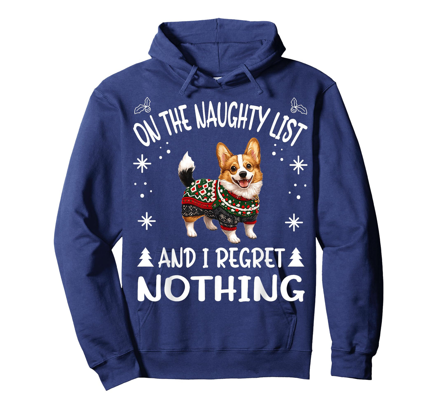 Cute Cardigan Welsh Corgi Dog Christmas On The Naughty List T-Shirt