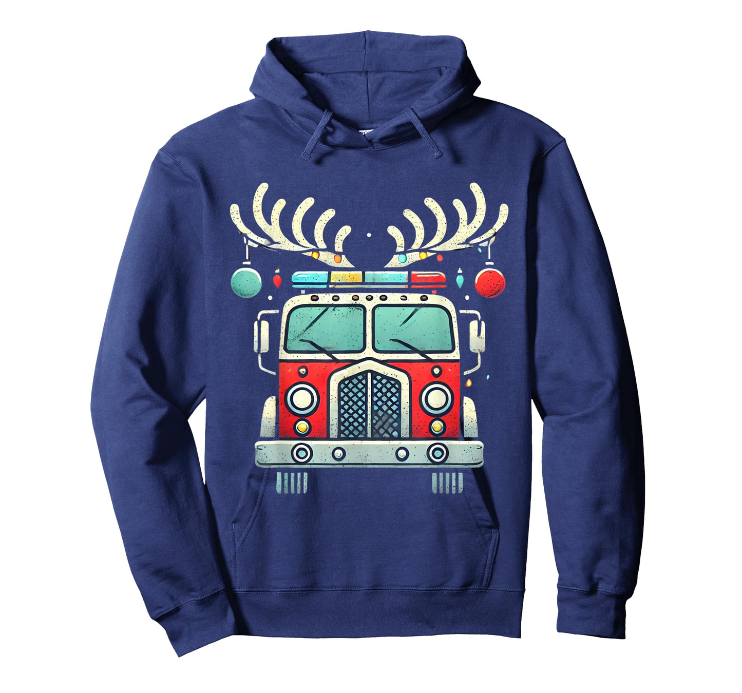 Funny Xmas Fire Truck Reindeer Christmas Firefighter T-Shirt