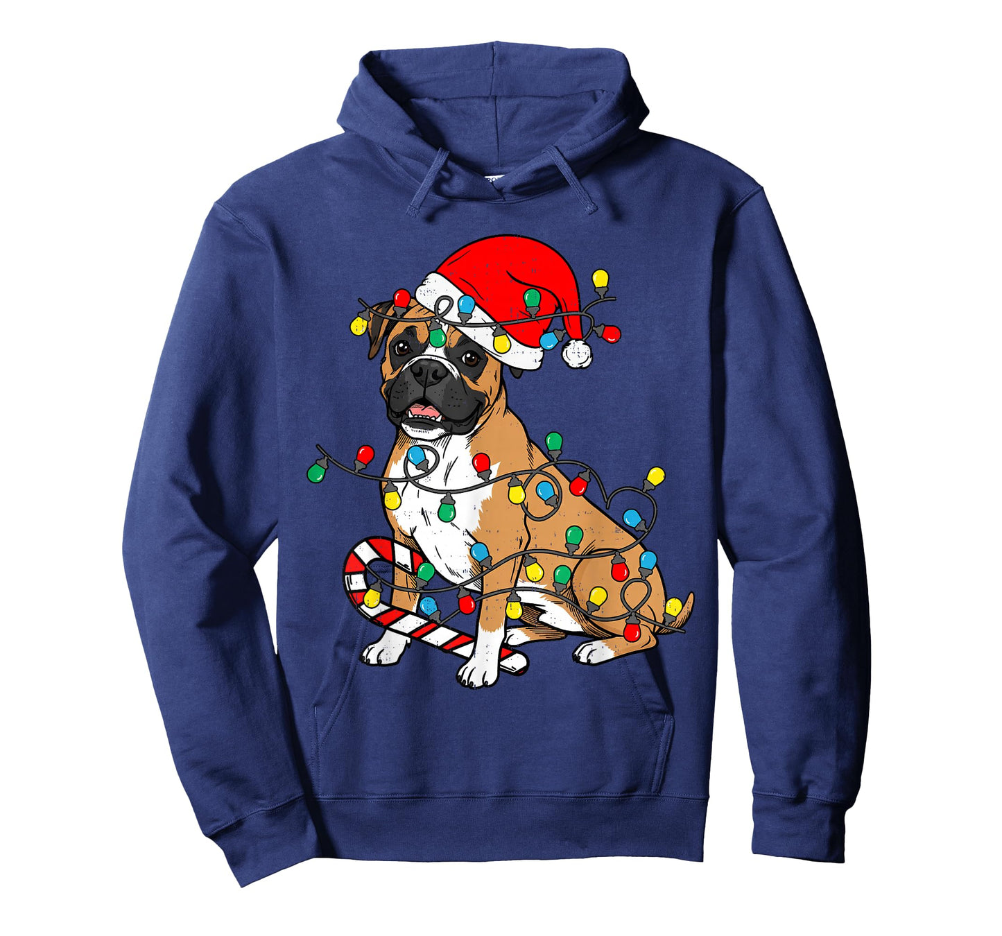 Boxer Dog Christmas Lights Pajama Santa Xmas Pet Dog Lover T-Shirt