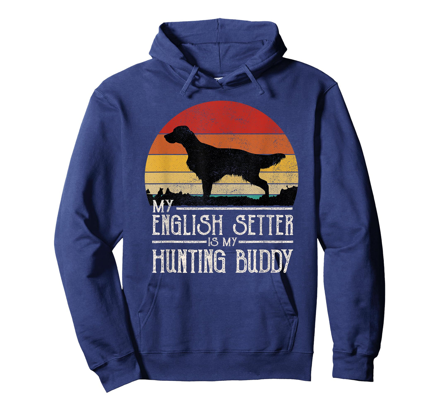 Vintage Sunset Hunting Dog English Setter T-Shirt for Men Women Kids