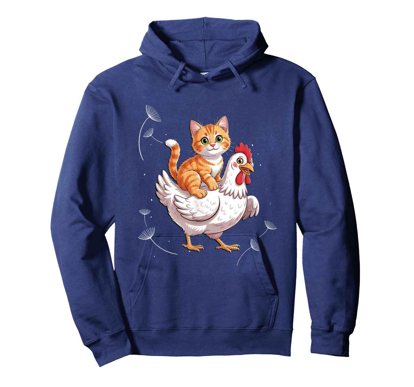 Orange Kitten Riding A Happy Chicken Farm Animal Friend T-Shirt