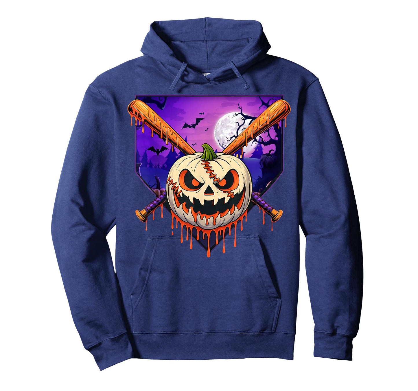 Baseball Dripping Home Plate Spooky Season Pumpkin Boys T-Shirt