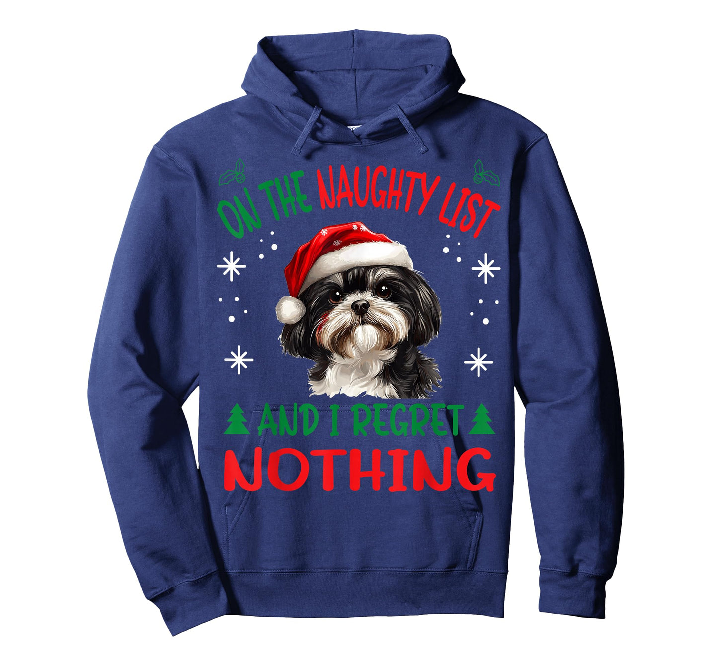 Cute Shih Tzu Dog Christmas On The Naughty List and I regret T-Shirt