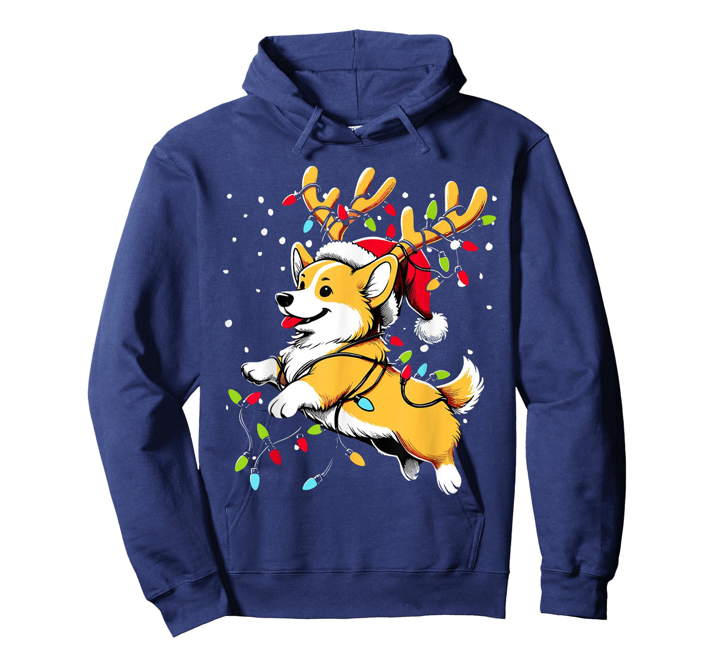 Corgi Santa Christmas Tree Lights, Funny Ugly Pajamas Women T-Shirt