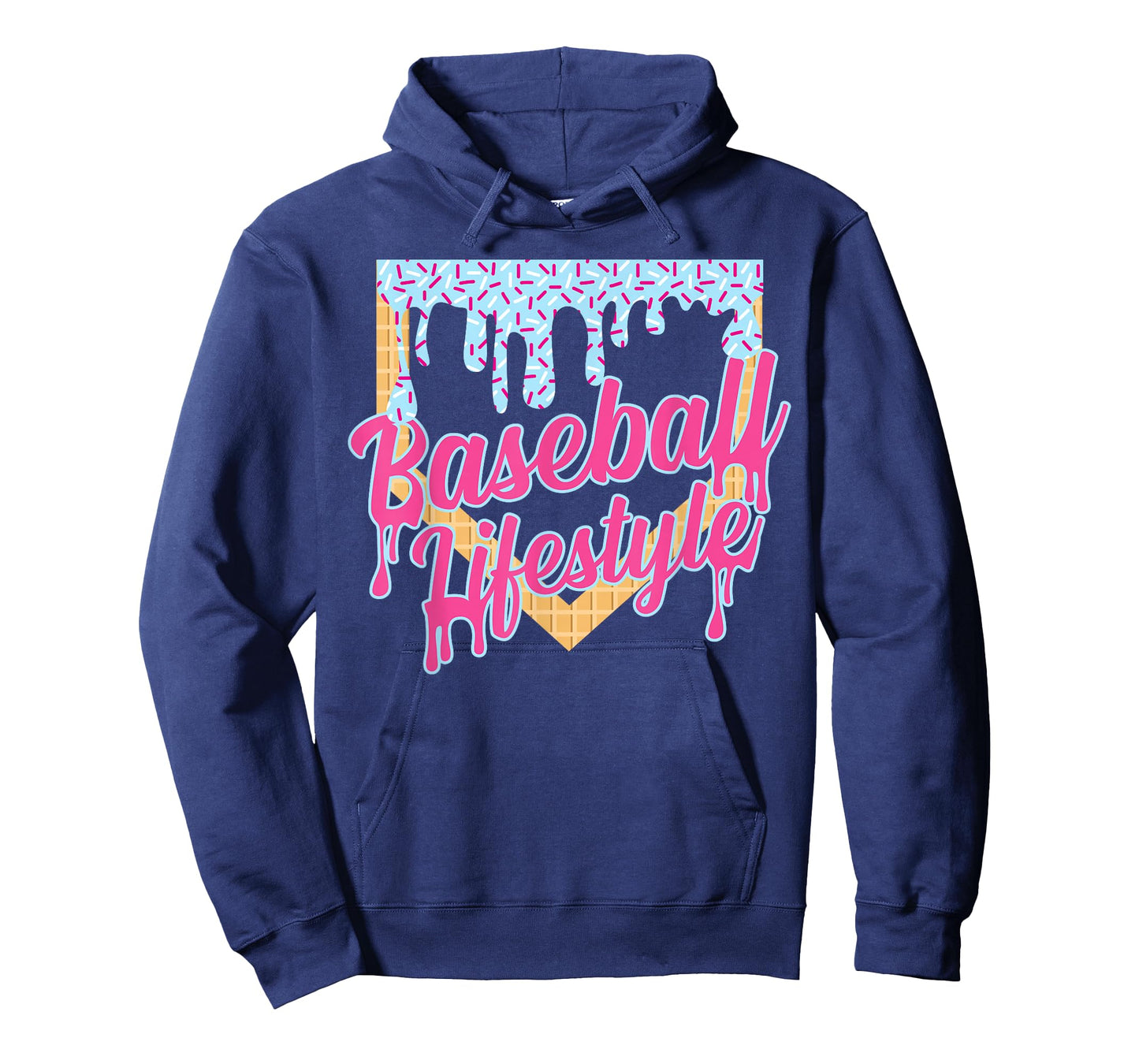 Baseball Lifestyle Home Plate Ice Cream Drip Men Boys Youth T-Shirt