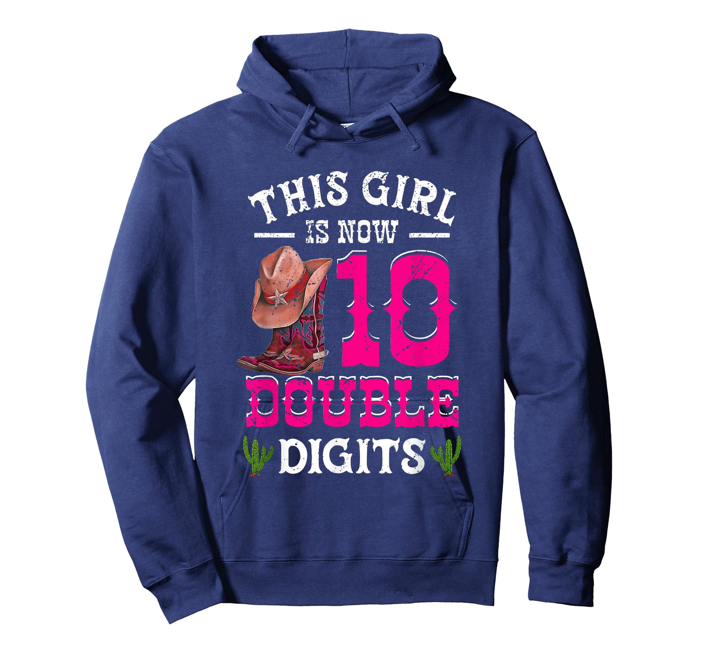 This Girl 's Now 10 Double Digits Western Cowboy Hat Cowgirl T-Shirt