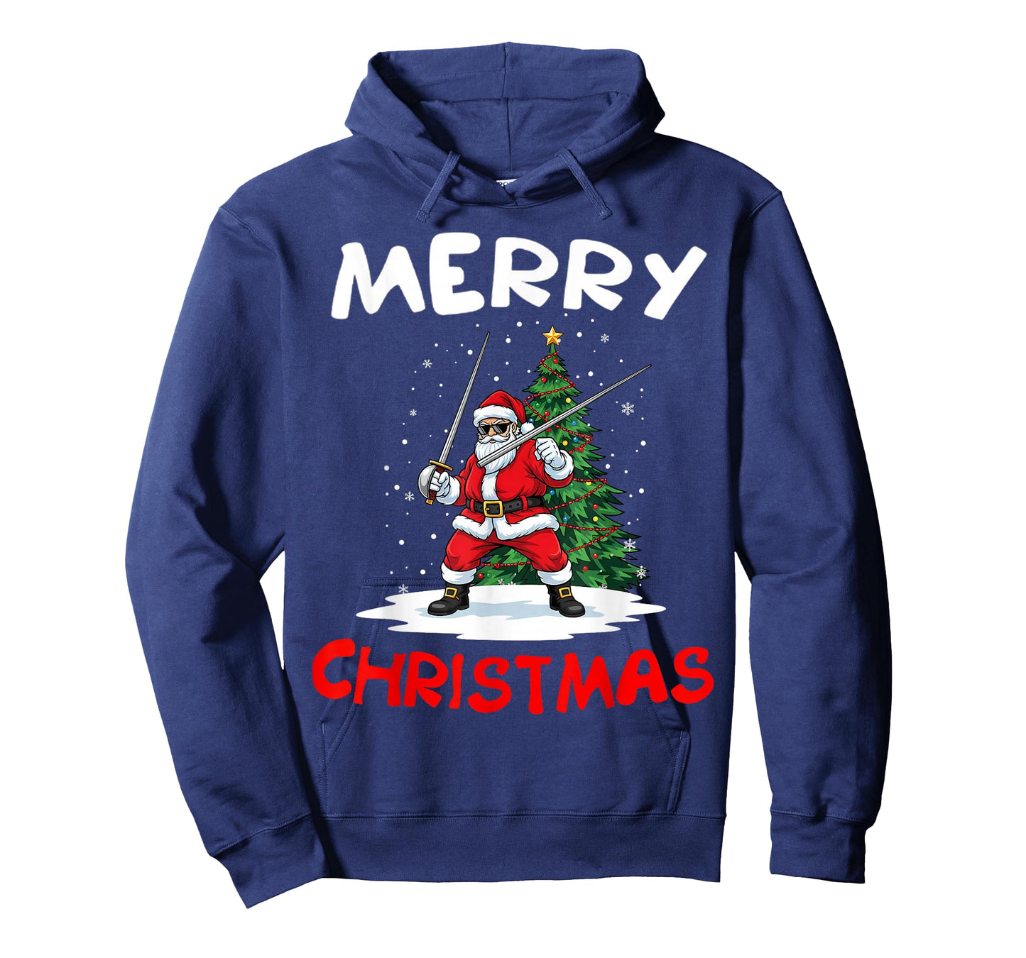 Merry Christmas Santa Playing Fencing Lover T-Shirt