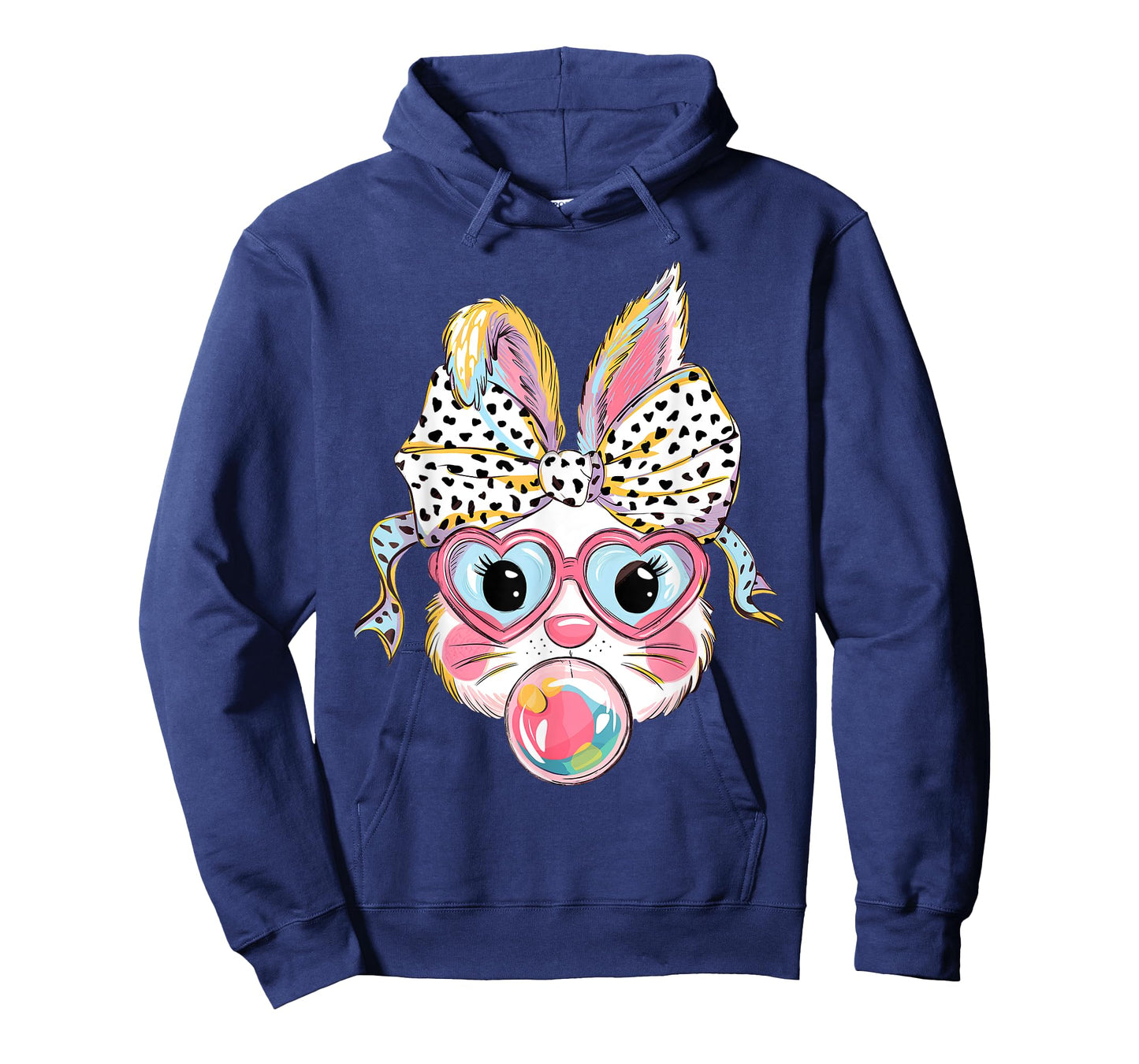 Cute Bunny Rabbit Face Tie Dye Glasses Girl Happy Easter Day T-Shirt