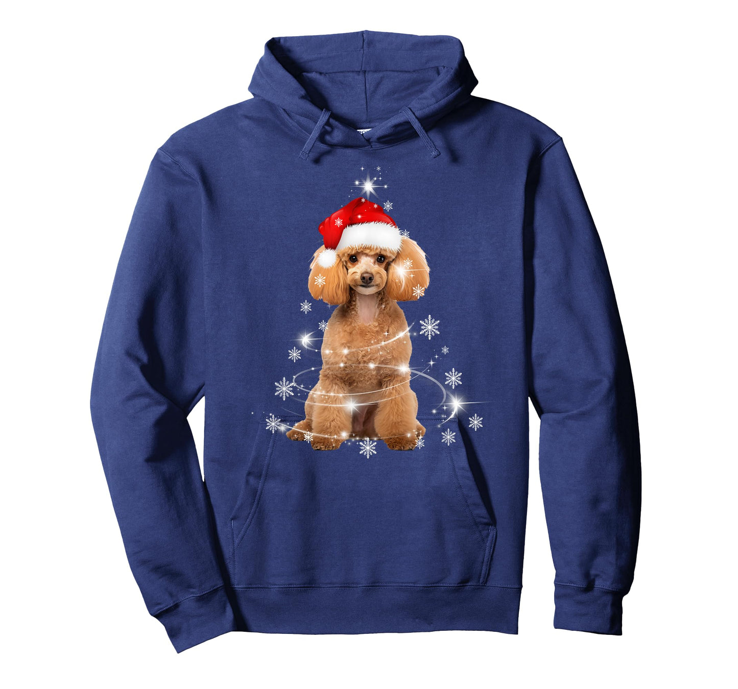 Poodle Dog Christmas Tree Santa Hat Lights Sweater T-Shirt