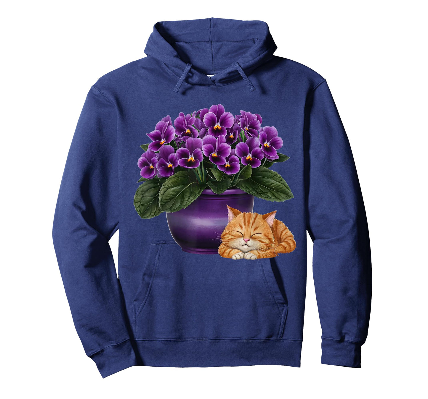 African Violets Sleeping Kitten House Plant African Violet T-Shirt