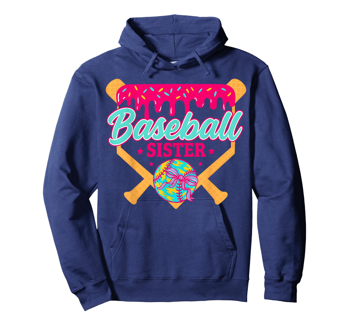 Baseball Sister Drip Ice Cream Baseball Game Day T-Shirt