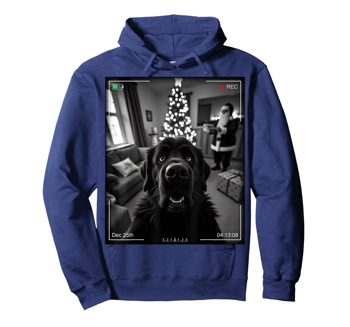 Newfoundland Dog Catches Santa On Camera Xmas T-Shirt