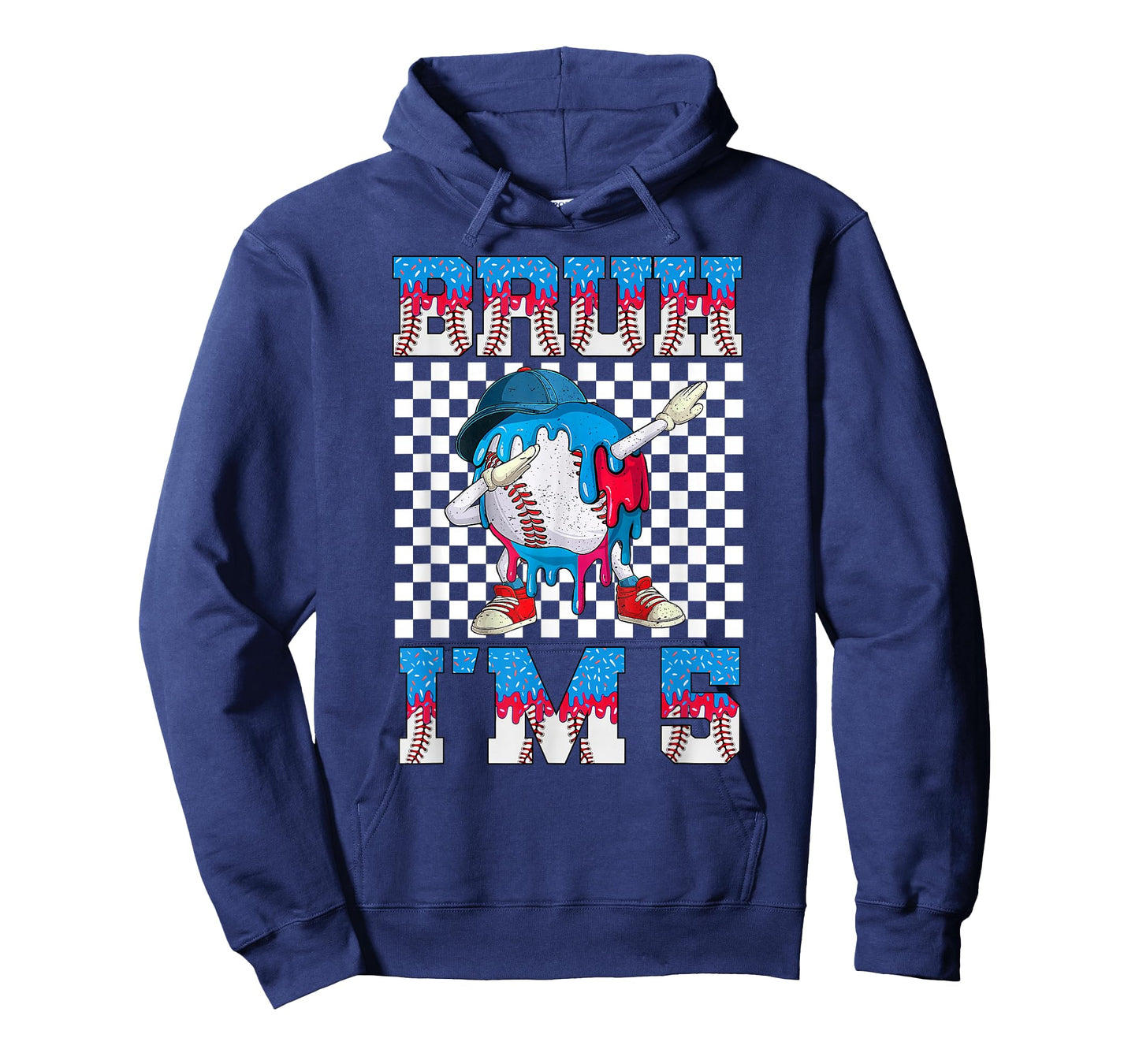 Bruh I'm 5th Birthday Boy Baseball Ice Cream Drip T-Shirt