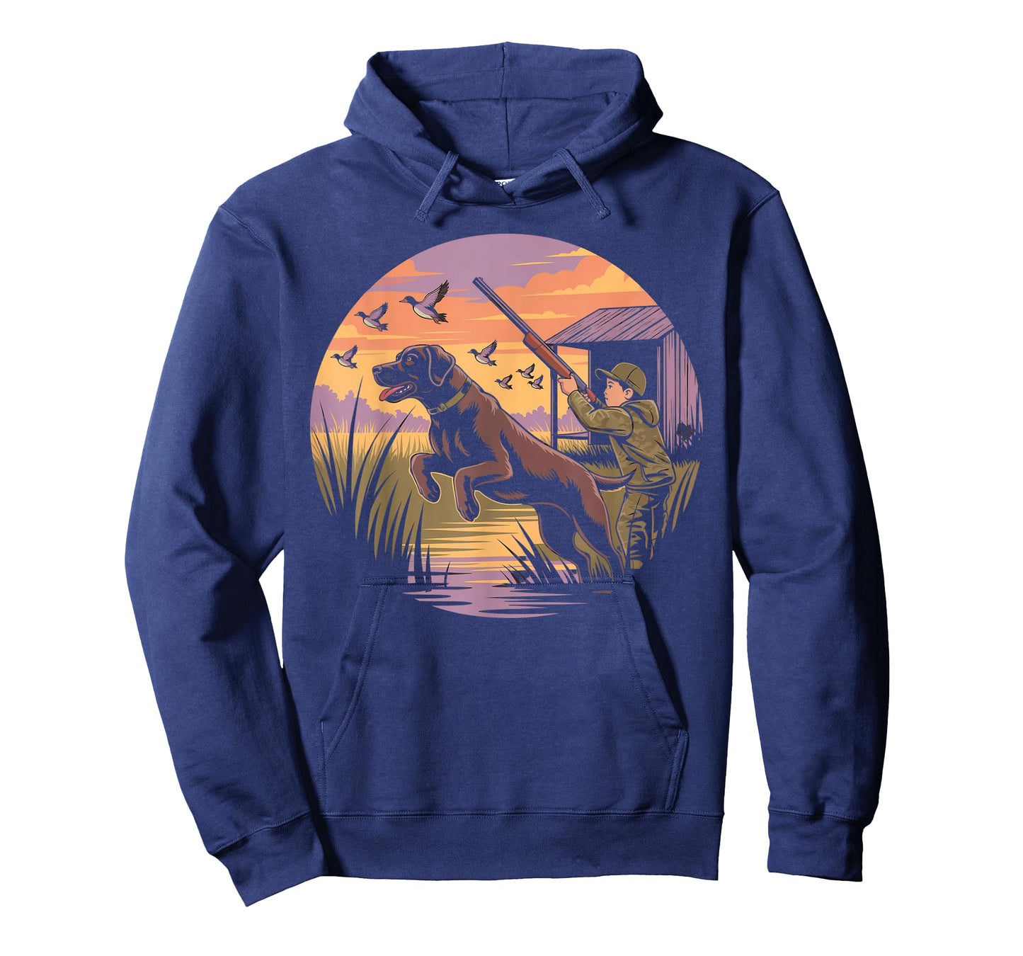 Local Boy Black Lab Marsh Scene Sunset Vintage Country T-Shirt
