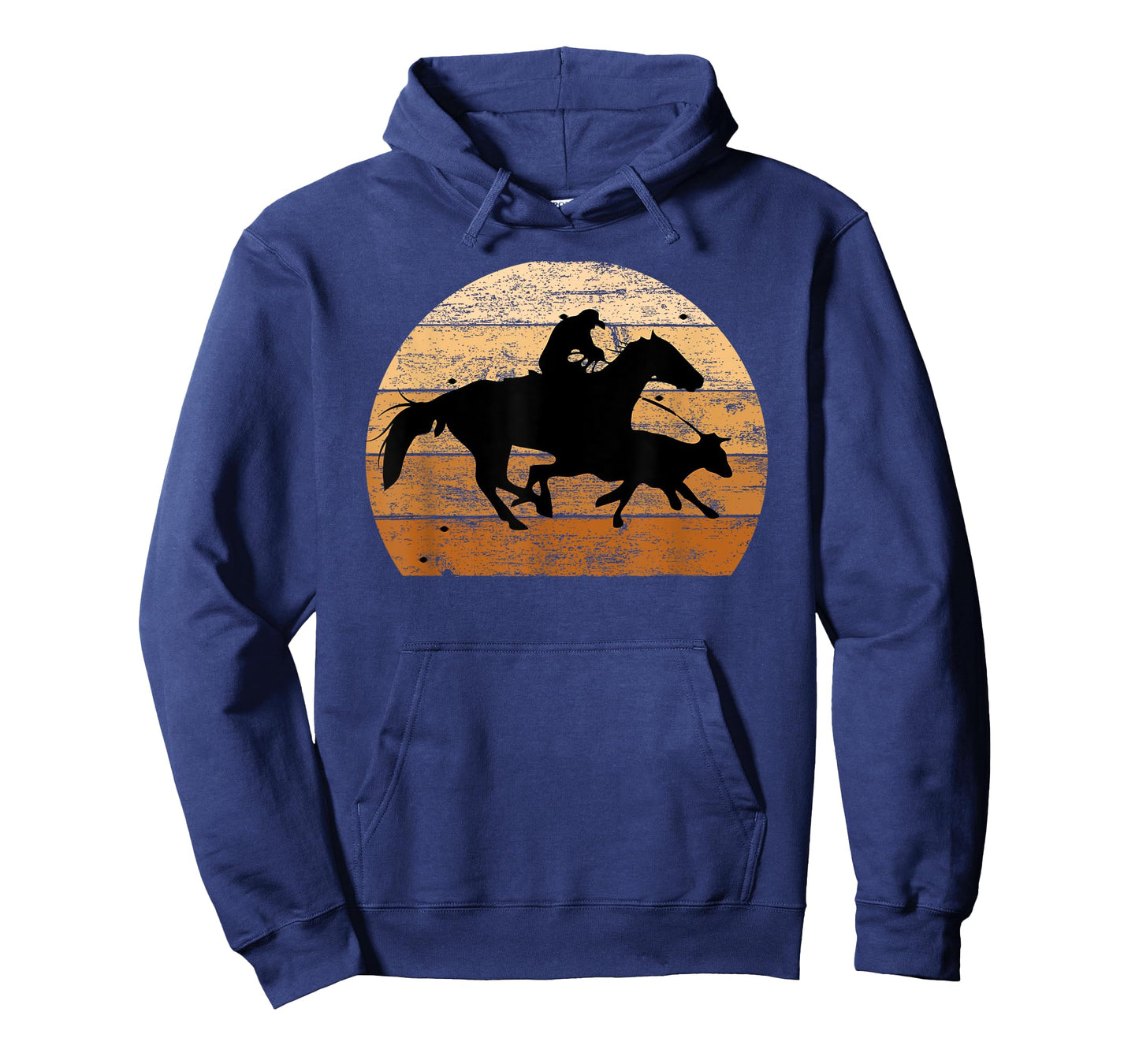 Brown Distressed Style Western Cow Horse Calf Roping T-Shirt
