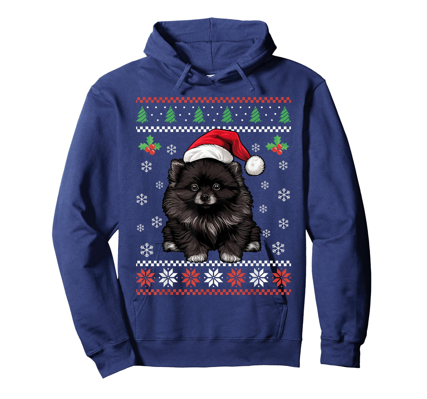 Black Pomeranian Ugly Christmas Sweater Xmas For Adults Kids T-Shirt