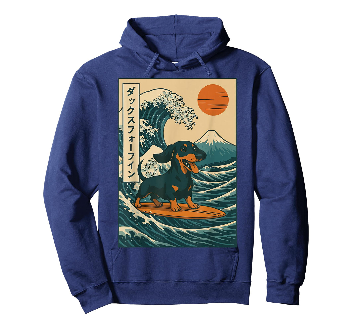Dachshund Surfing Japanese Great Wave T-Shirt