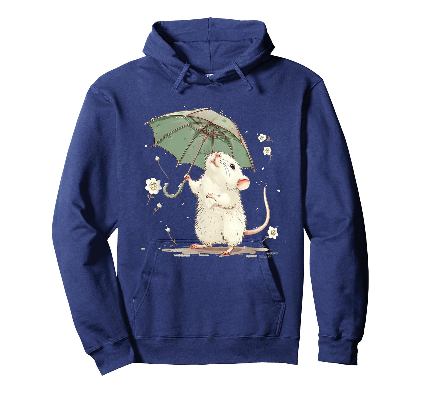 Cute white Rat with Umbrella Costume for Man and Woman T-Shirt