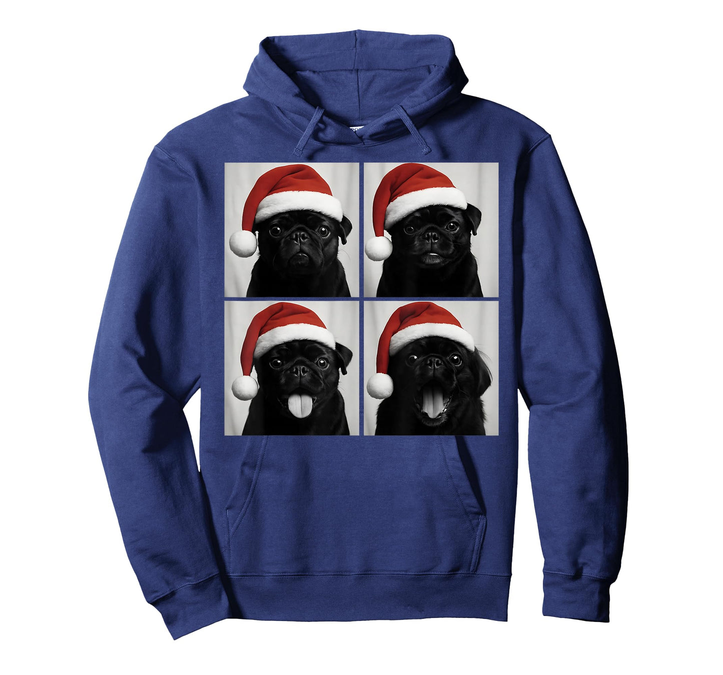 Funny Christmas Black Pug Santa Dog Lover Photo Booth T-Shirt