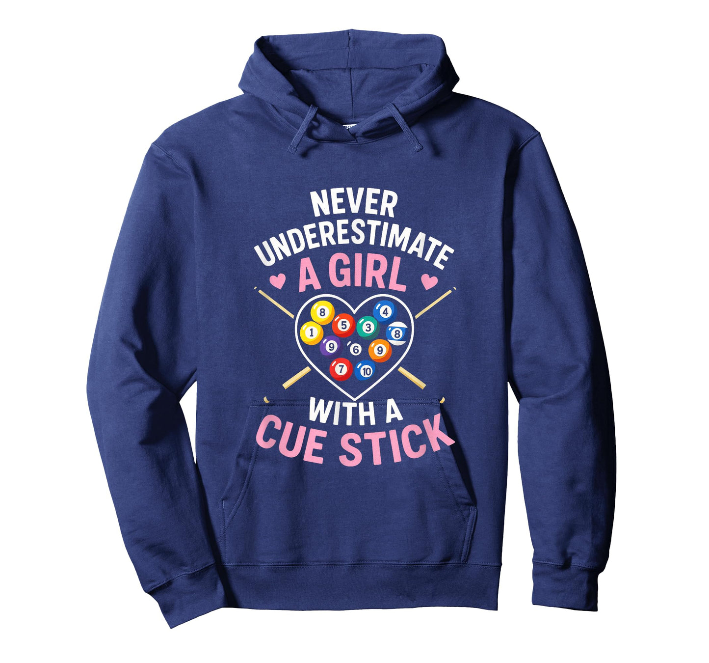 Never Underestimate A Girl - Billiards, Cue Stick, Snooker T-Shirt