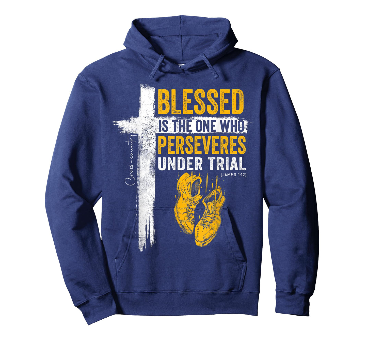 Religious Cross Country Runner James 1:12 Bible Verse Christ T-Shirt