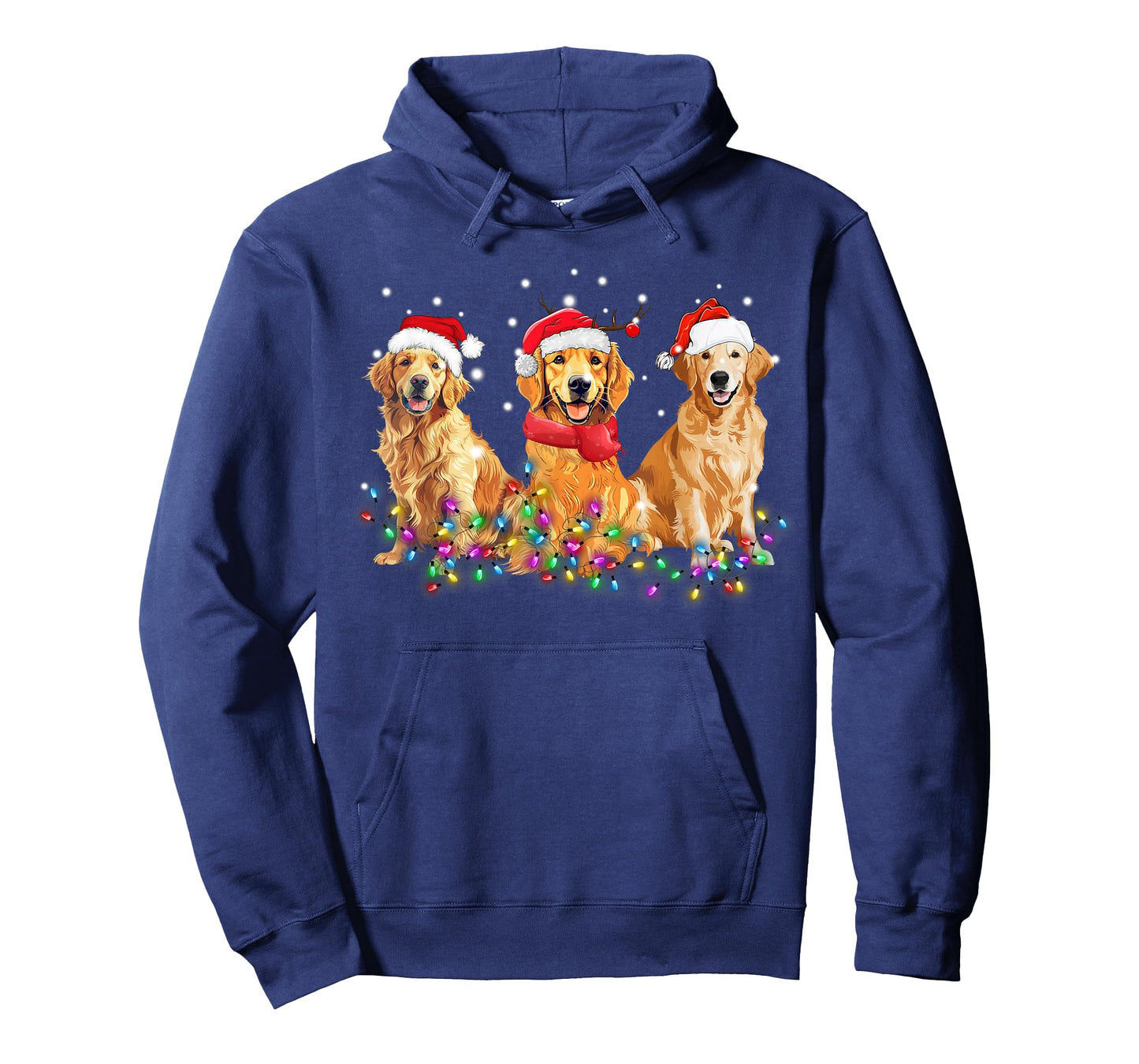 Golden Retriever Dog Christmas Lights Cute Matching Family T-Shirt