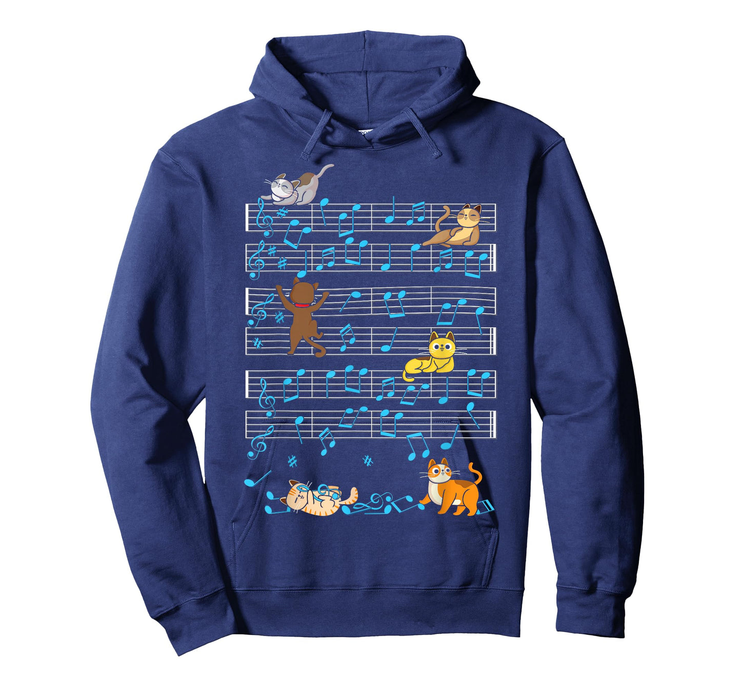 Funny Cat Playing Music Note Kitty Cute Musician Kitten Pet T-Shirt