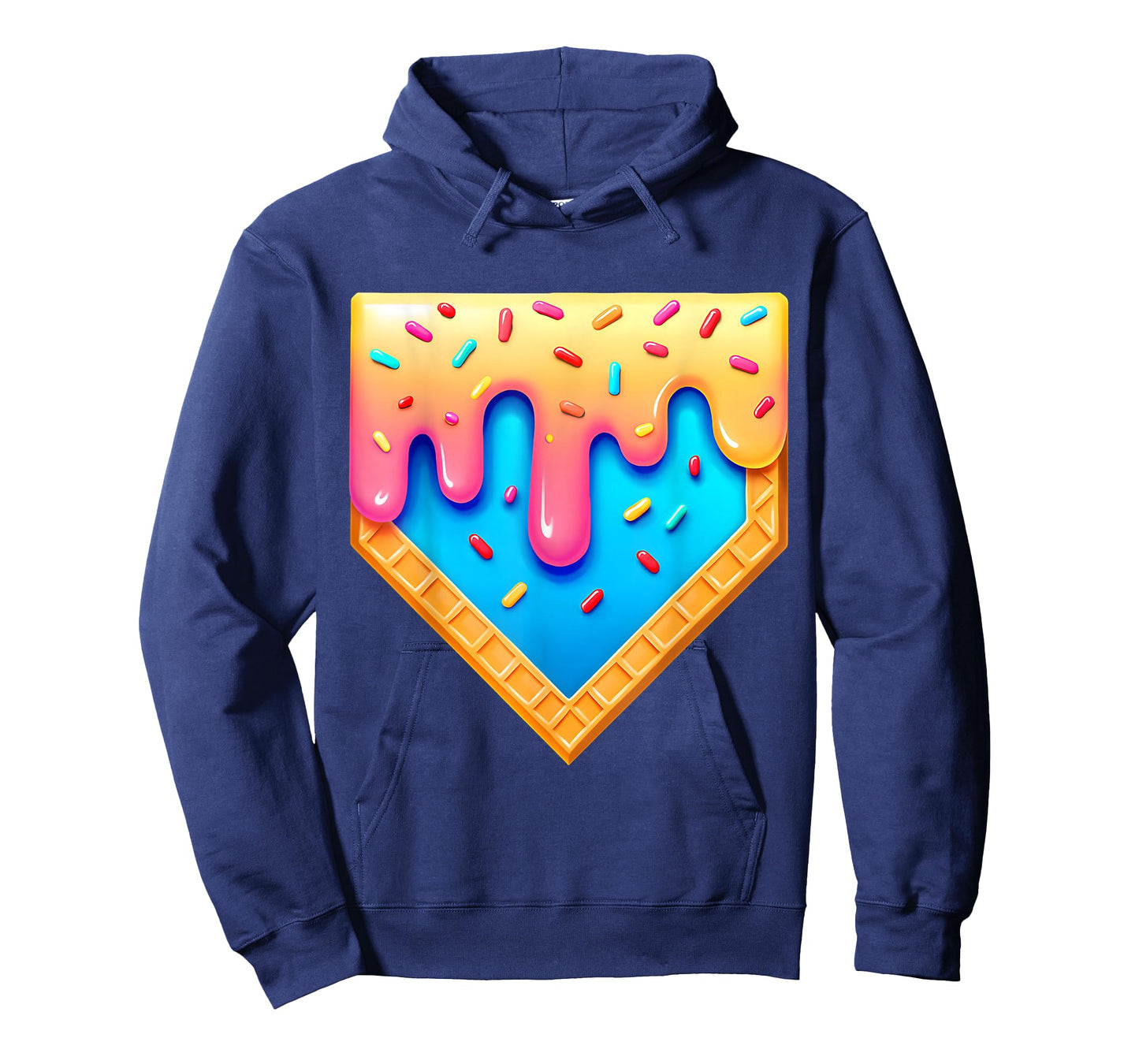 Baseball Ice Cream Dripping Retro Baseball Home Plate Drip T-Shirt