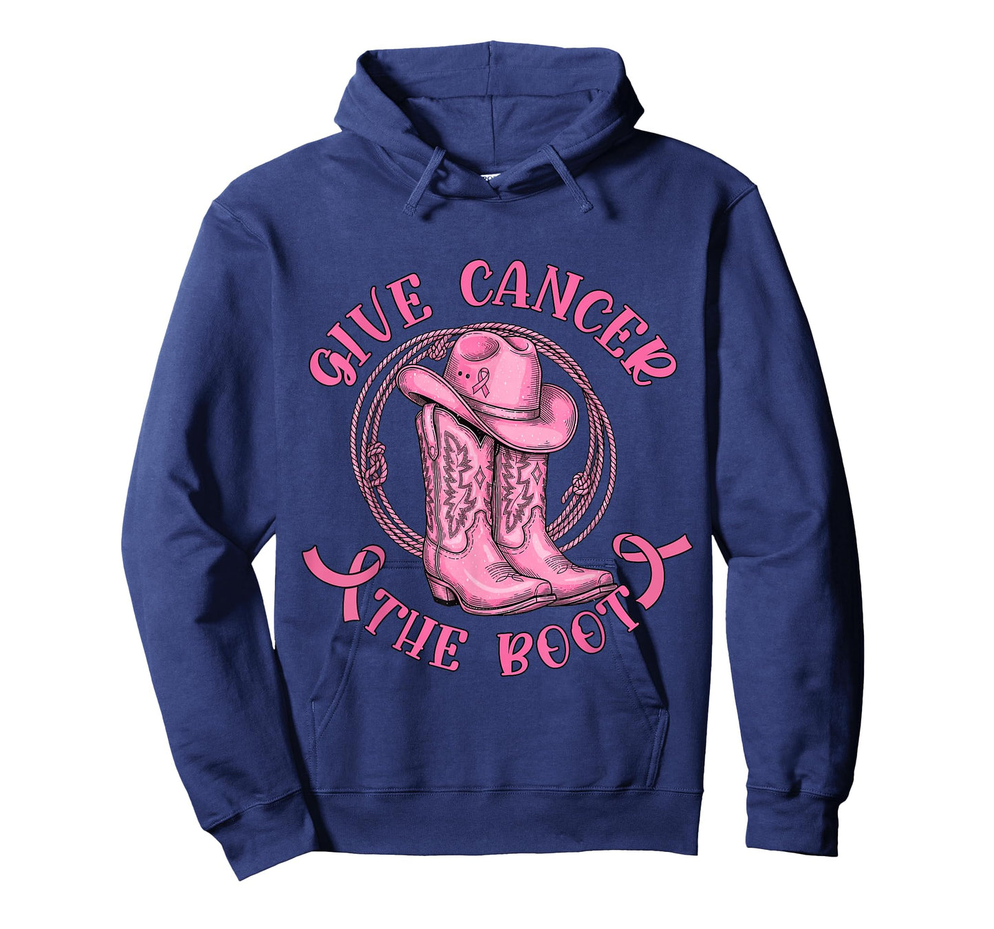 Give Cancer The Boot Pink Breast Cancer Western Cowgirl T-Shirt