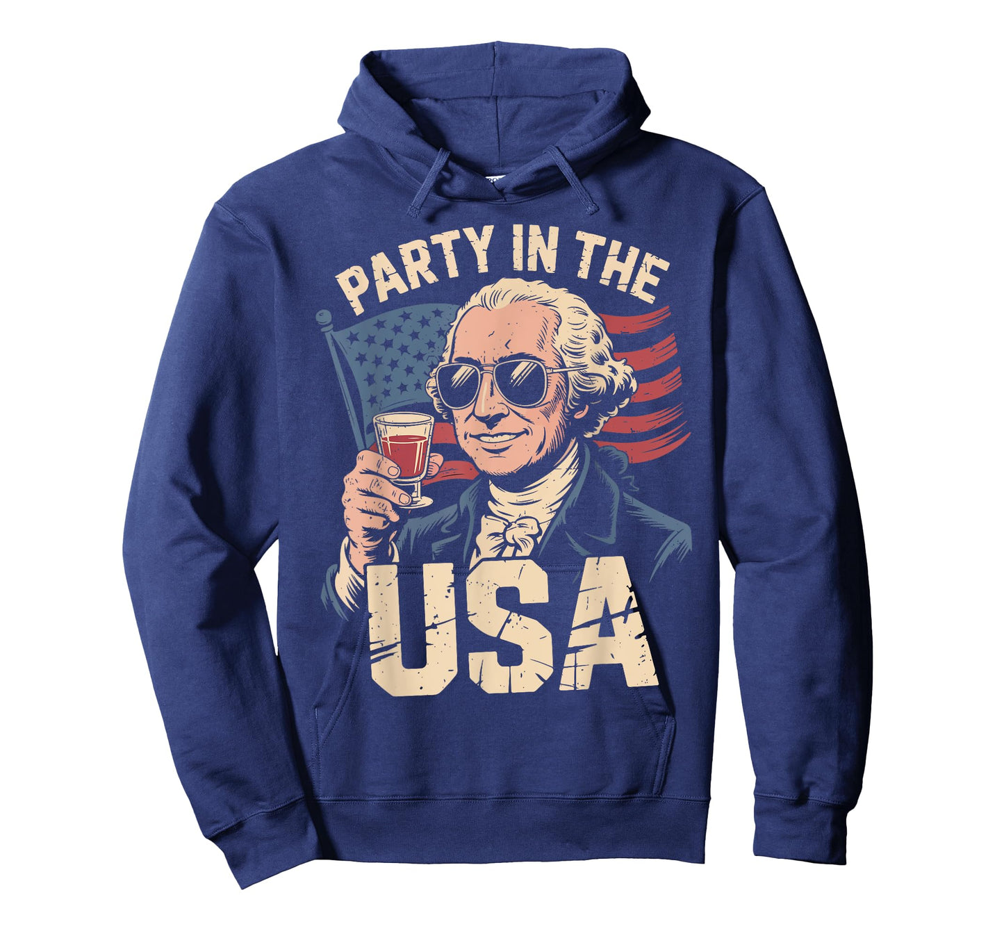 Men's Party in USA George-Washington Drinking 4th July Funny T-Shirt