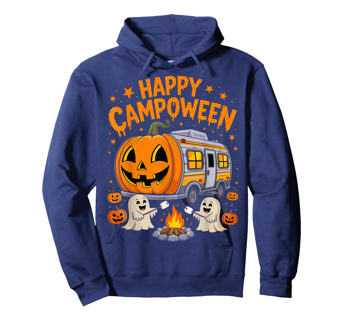 Happy Camp-O-Ween Halloween Camping Ghosts Campfires Retro T-Shirt